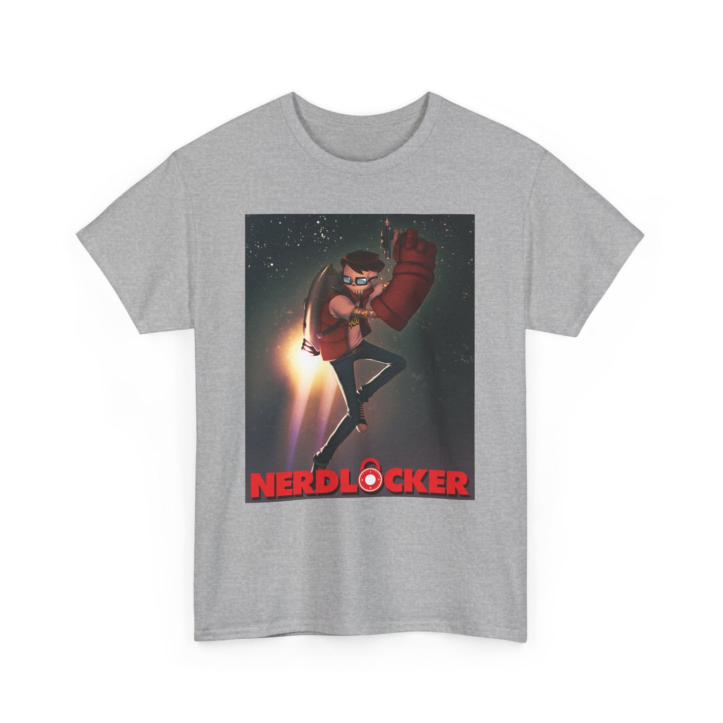 Nerdlocker  Skull JetPack Unisex Heavy Cotton Tee