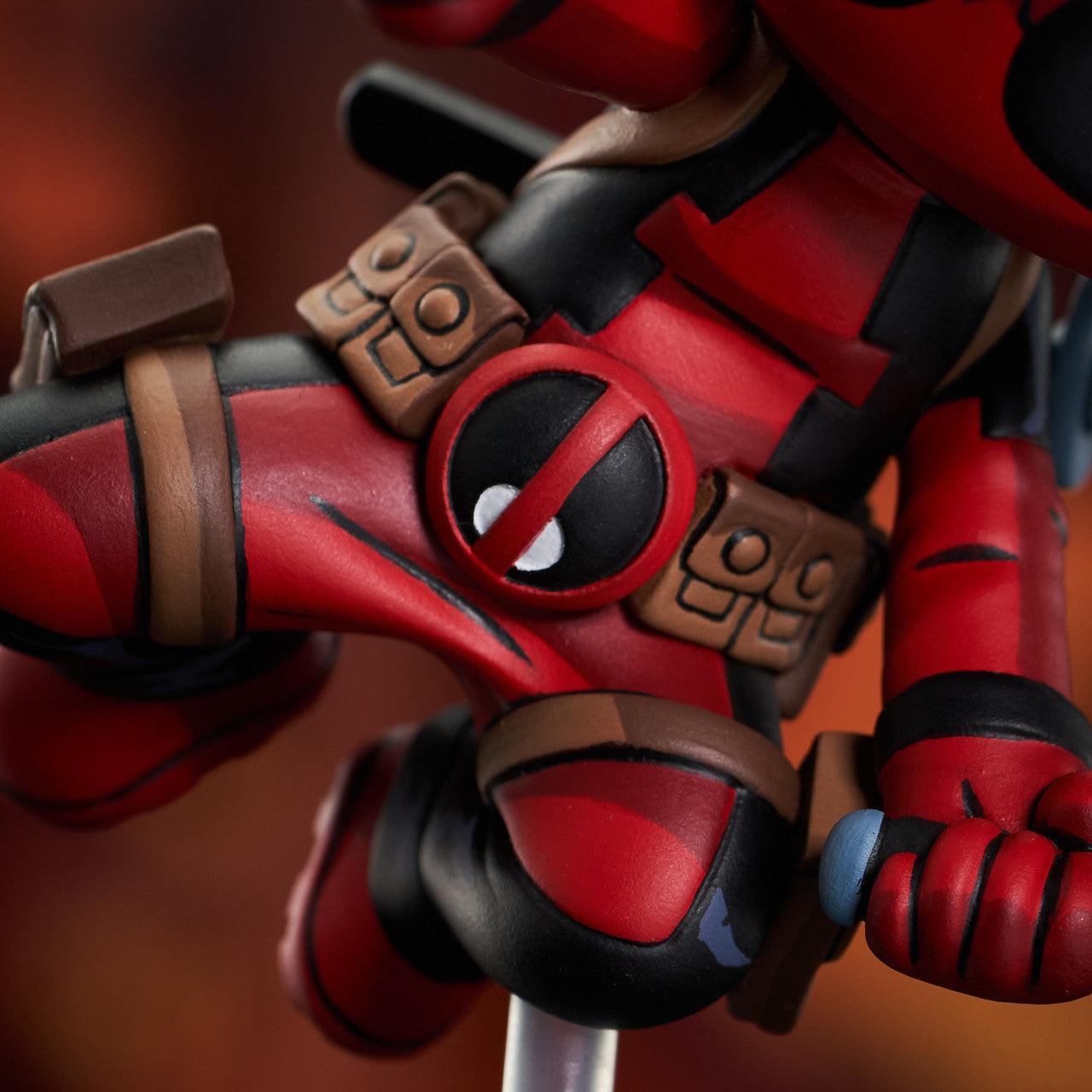 Marvel Animated Style Deadpool Jumping Statue
